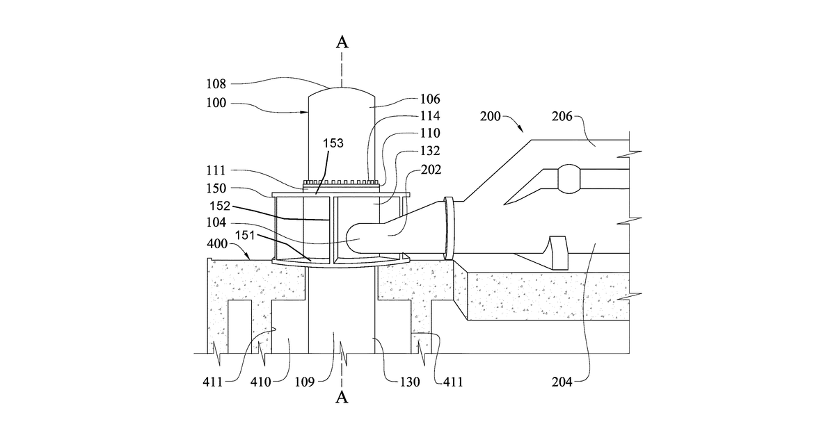 Patent drawing for Nuclear reactor vessel support system