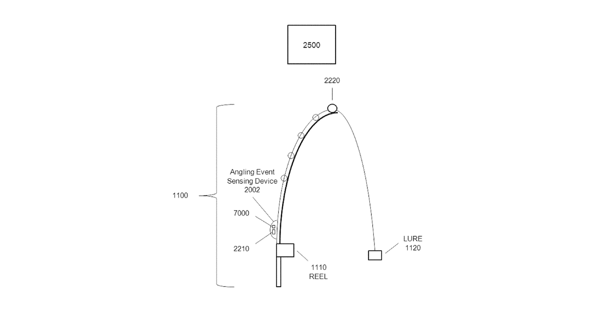Patent drawing for Systems for sensing angling events and making angling recommendations