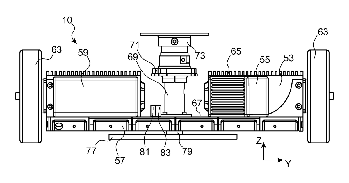 Patent drawing for Two wheel automatic guided vehicles
