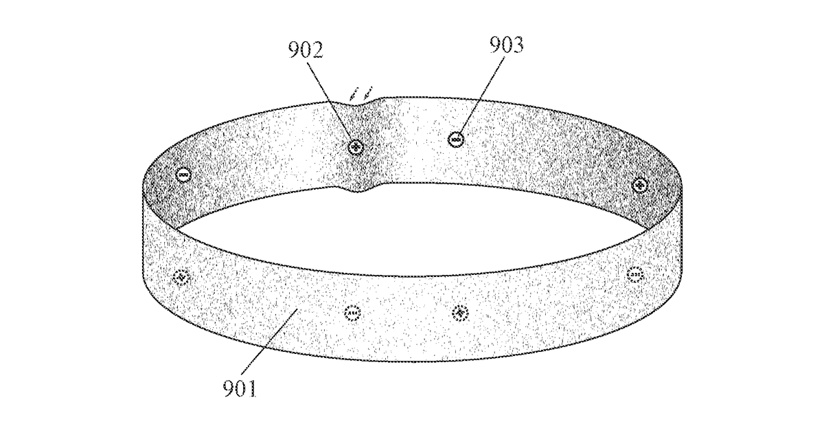 Patent drawing for Wearable ring of optical biometric sensors