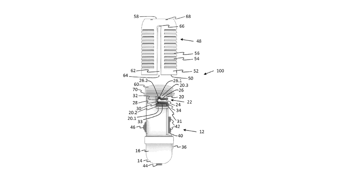 Patent drawing for Monitoring device for agriculture including solar radiation sensor and hanger to hang the housing of the device on a hanging element