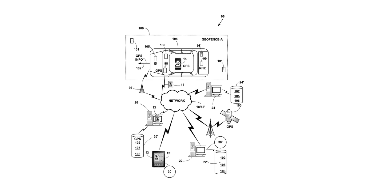 Patent drawing for Method and system for battery management for mobile geofencing devices