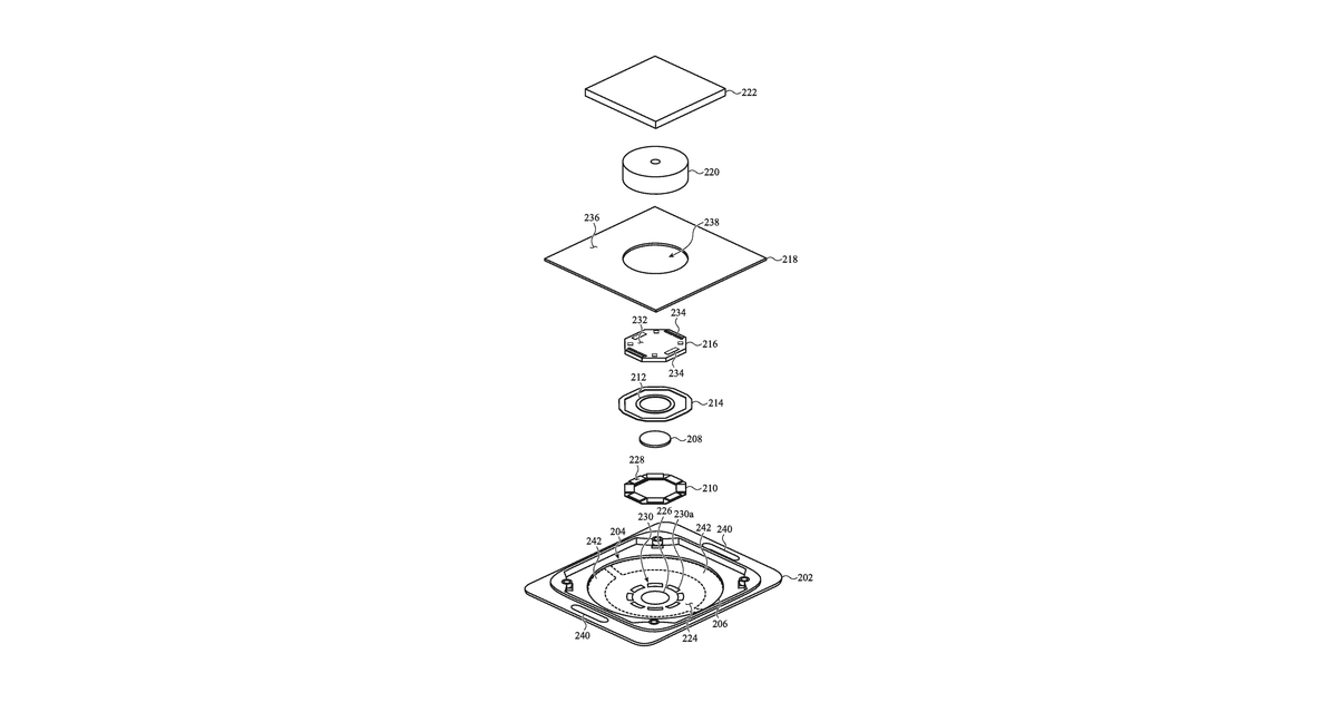Patent drawing for Optical sensor subsystem adjacent a cover of an electronic device housing