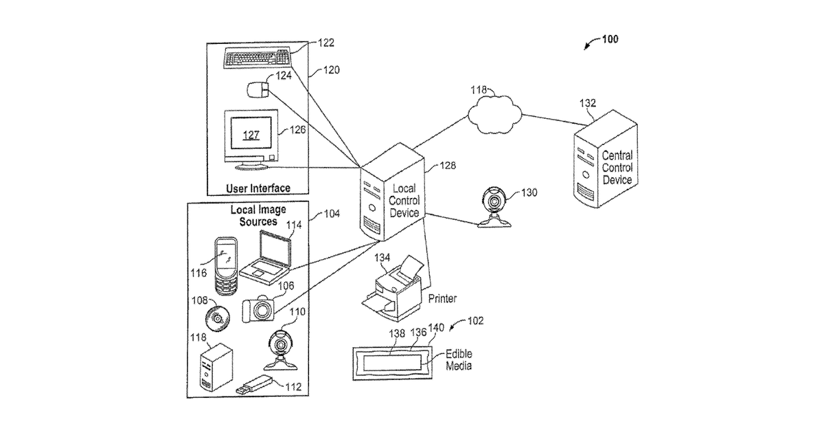 Patent drawing for Three-dimensional decorating system for edible items