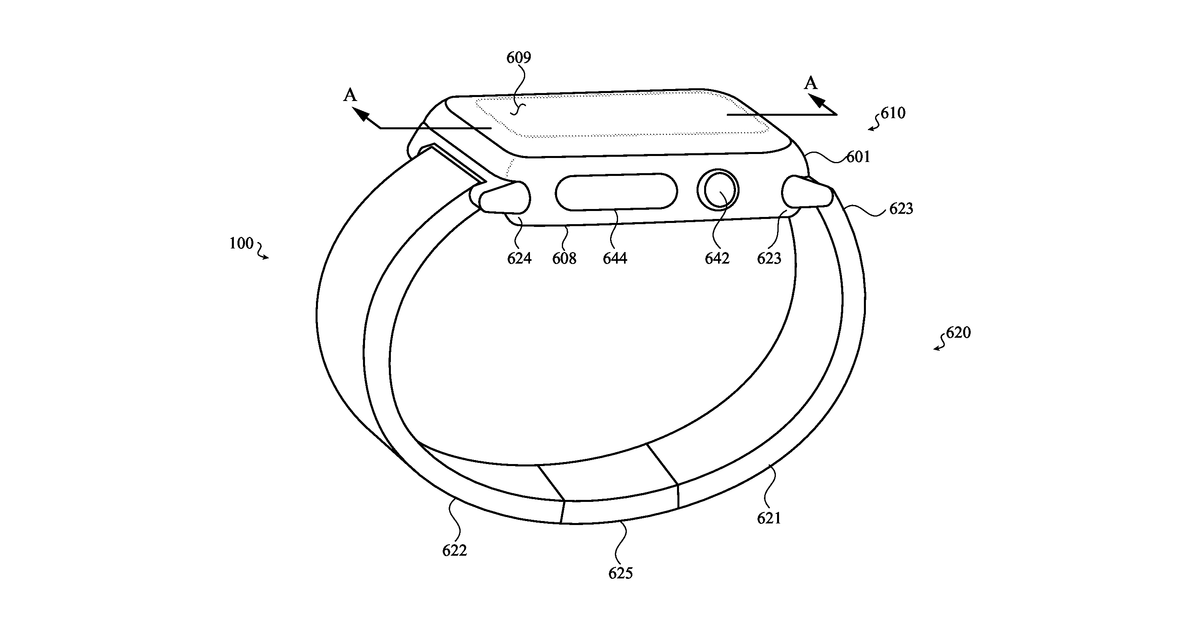 Patent drawing for Wearable electronic device