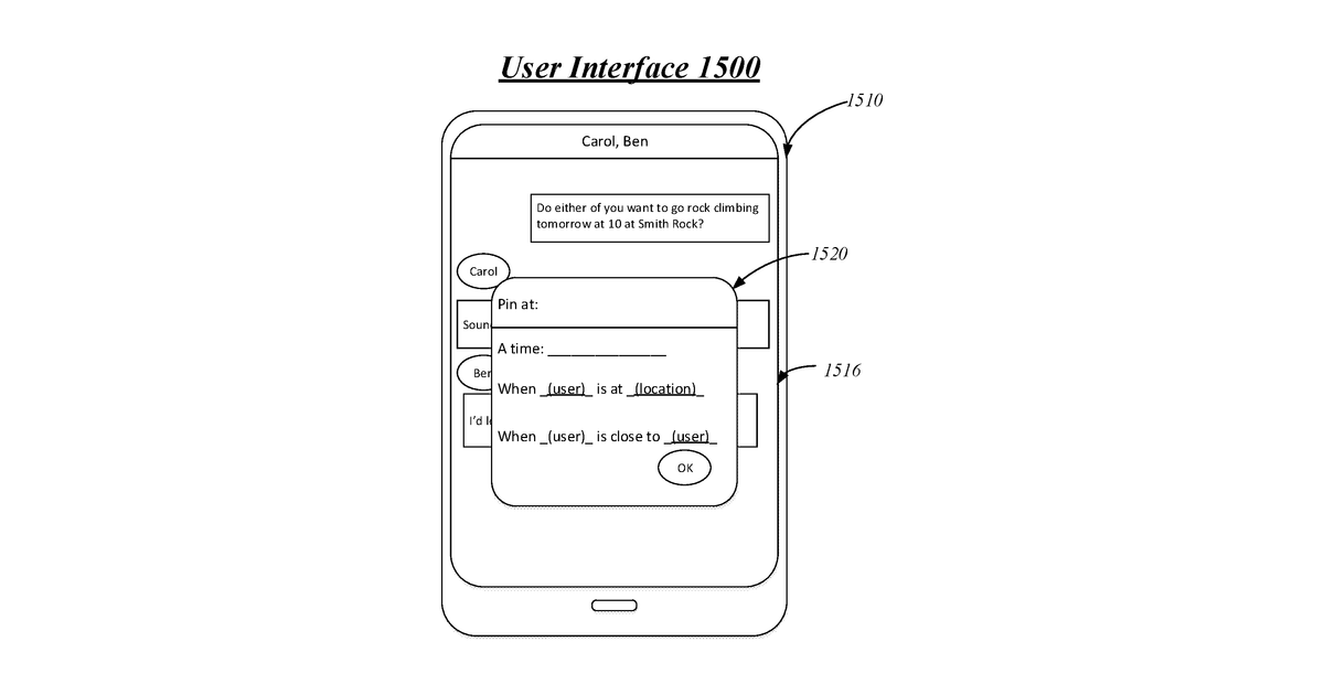 Patent drawing for Techniques for enhancing group communication on a mobile device
