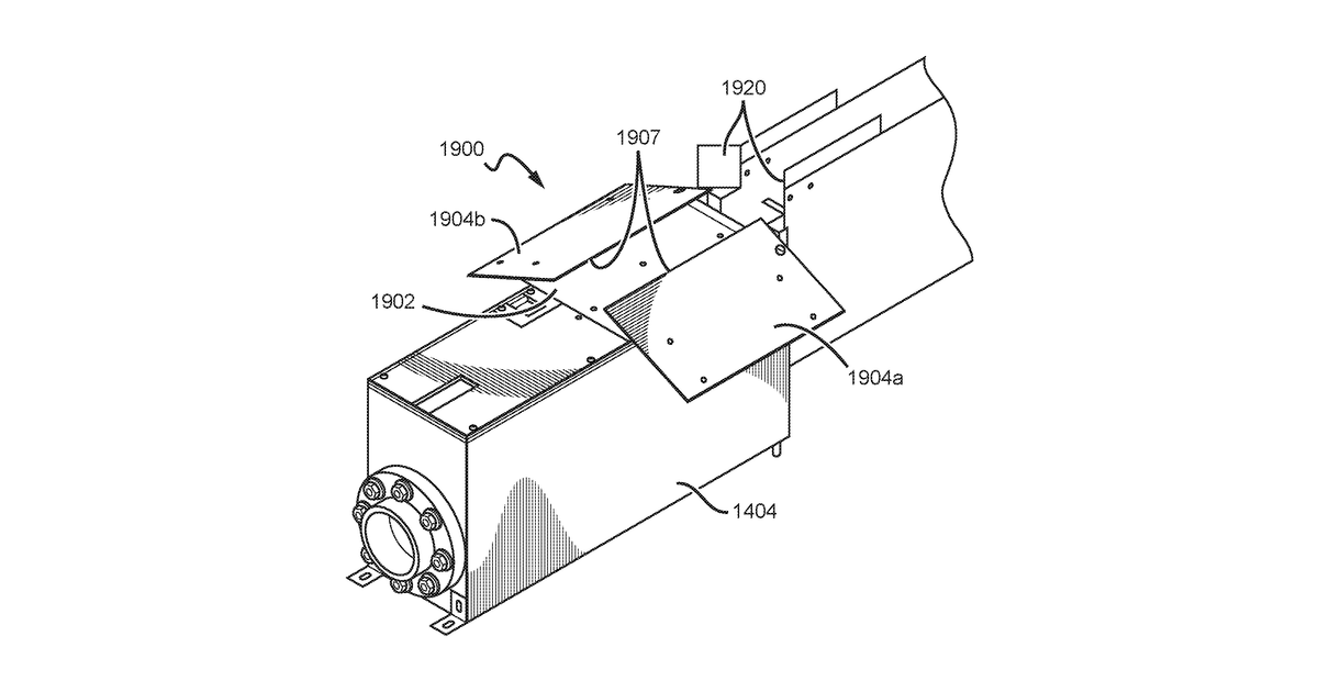 Patent drawing for Catch mechanism facilitating loading of vertical grow towers onto grow lines in a vertical farm system