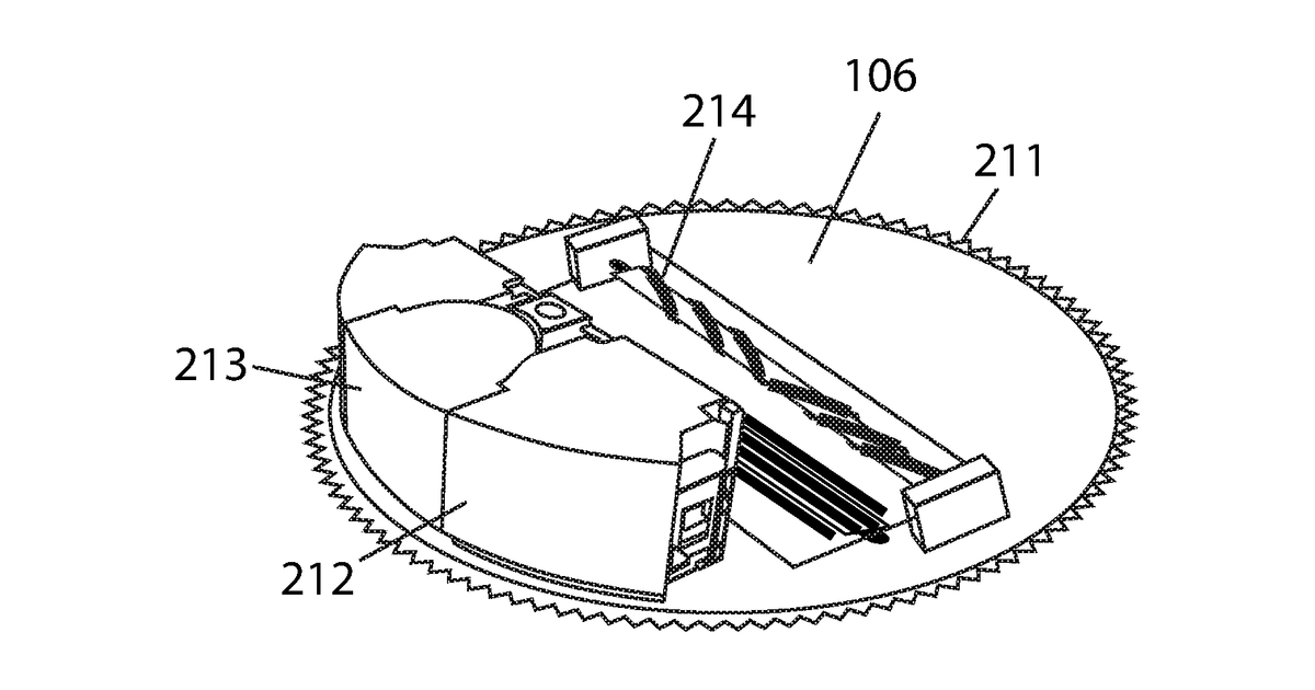 Patent drawing for Robotic vacuum with rotating cleaning apparatus