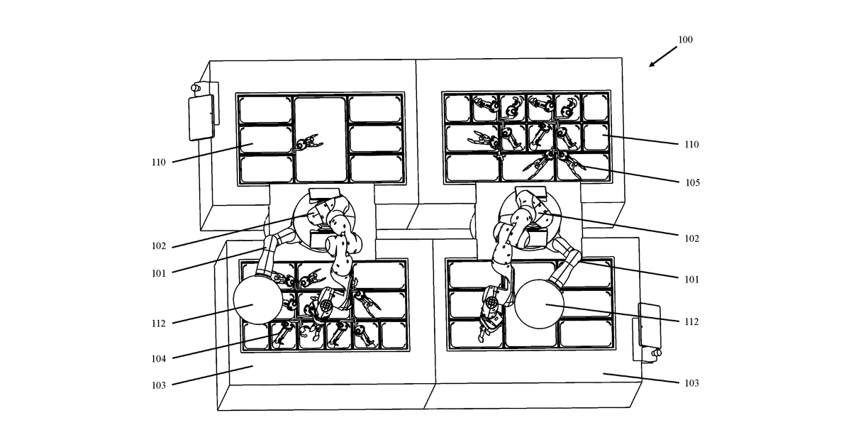Patent drawing for Robotic systems and methods for conveyance of items