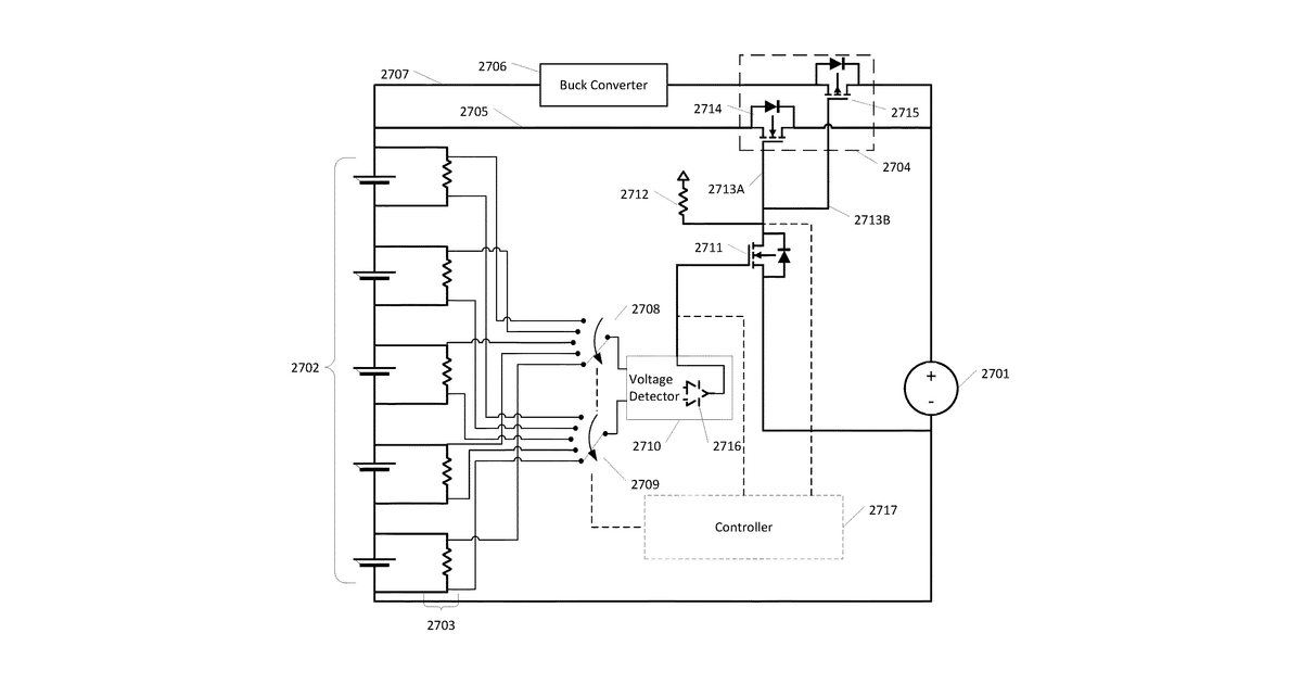 Patent drawing for Battery pack with series or parallel identification signal