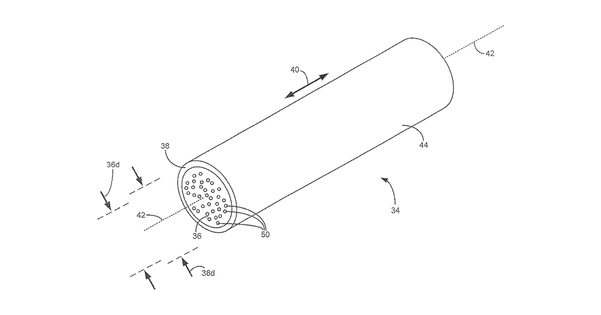 Patent drawing for Core-shell morphology of composite filaments for use in extrusion-based additive manufacturing systems