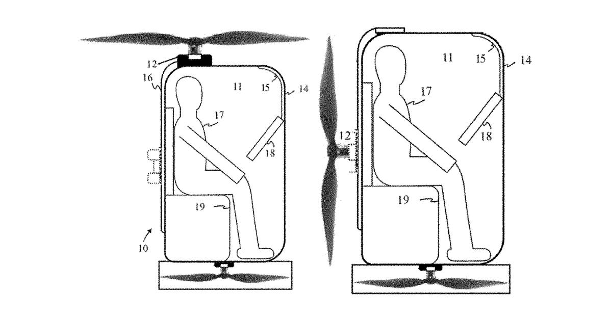 Patent drawing for Air transportation systems and methods
