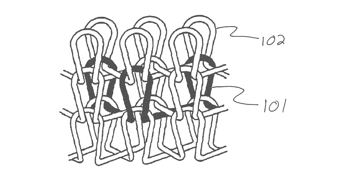 Patent drawing for Interlock-knit fabric