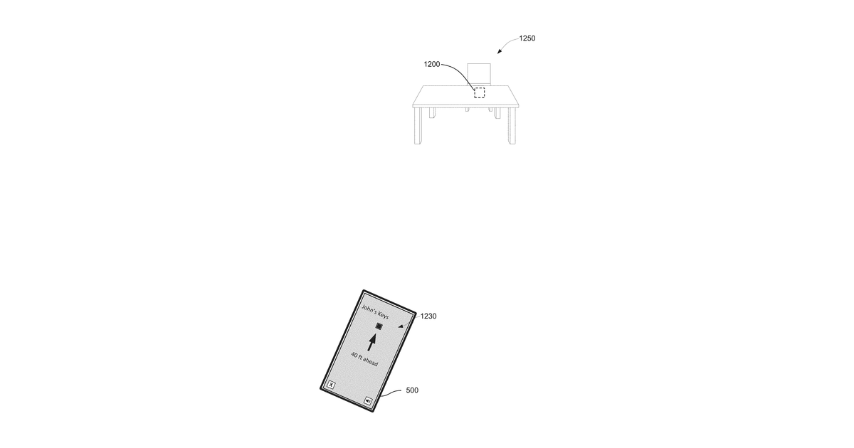 Patent drawing for User interfaces for tracking and finding items