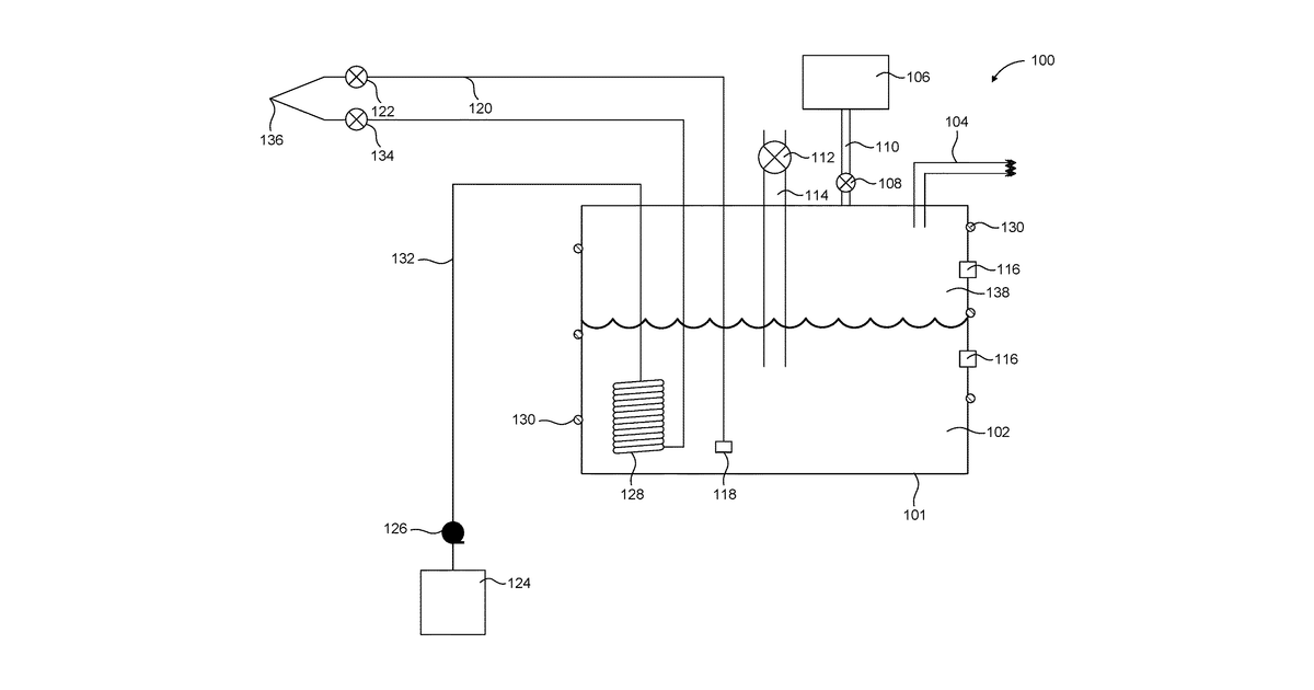 Patent drawing for Single tank carbonation for carbonated soft drink equipment