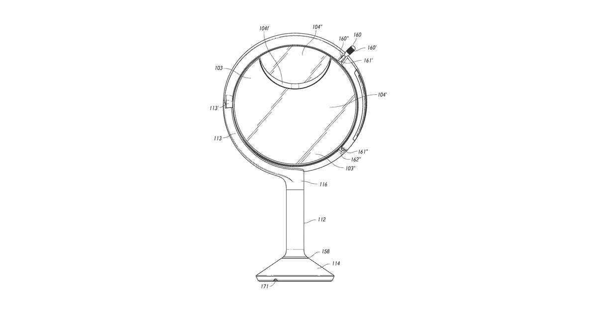 Patent drawing for Vanity mirror