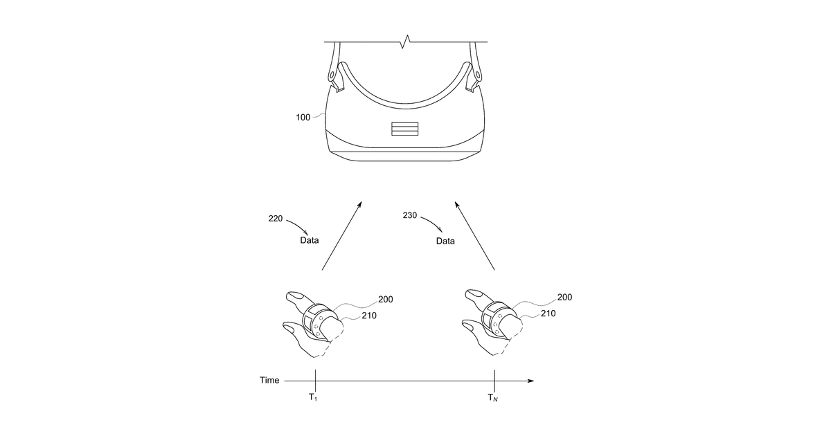 Patent drawing for Electronic device for tracking objects