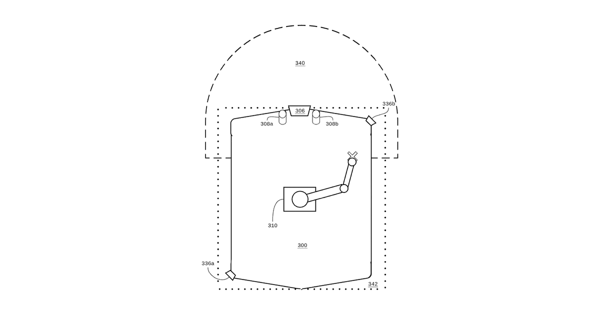 Patent drawing for Systems and methods for process tending with a robot arm