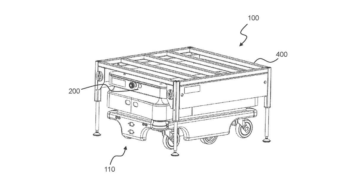 Patent drawing for System for connecting an autonomous mobile robot
