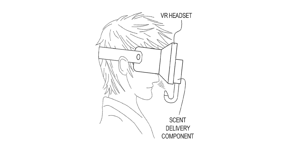 Patent drawing for Device and method for integrating scent into virtual reality environment