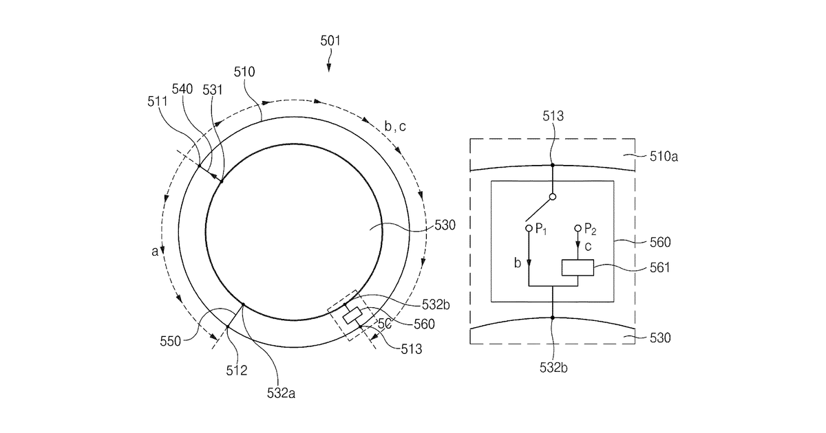 Patent drawing for Wearable device including multi-band antenna