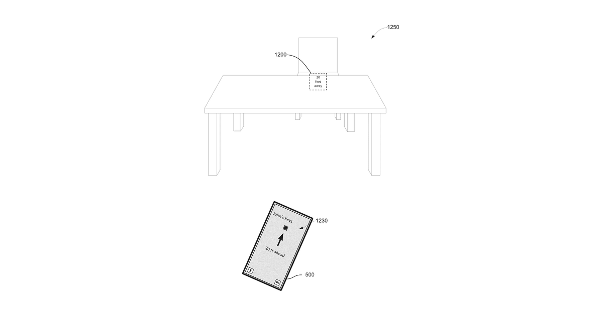Patent drawing for User interfaces for tracking and finding items