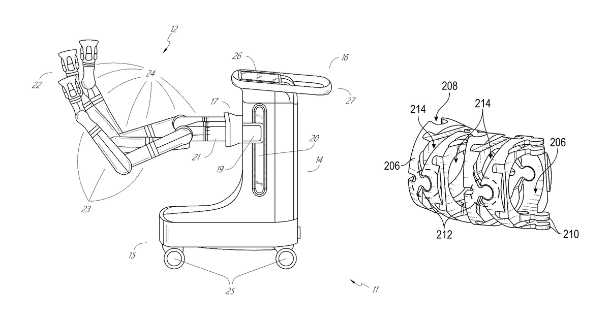 Patent drawing for Medical instrument with articulable segment