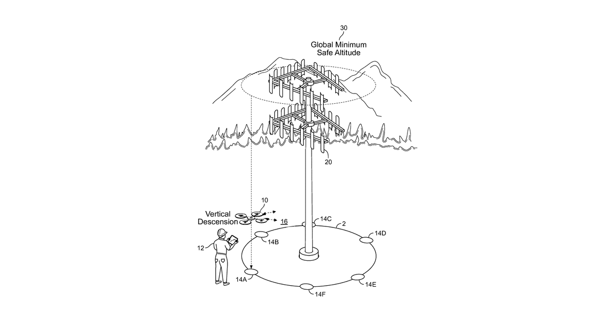 Patent drawing for Unmanned aerial vehicle inspection system