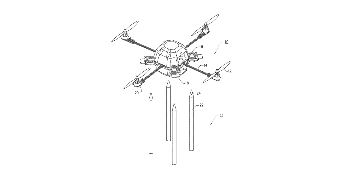 Patent drawing for Methods and apparatus for unmanned aerial vehicle landing and launch