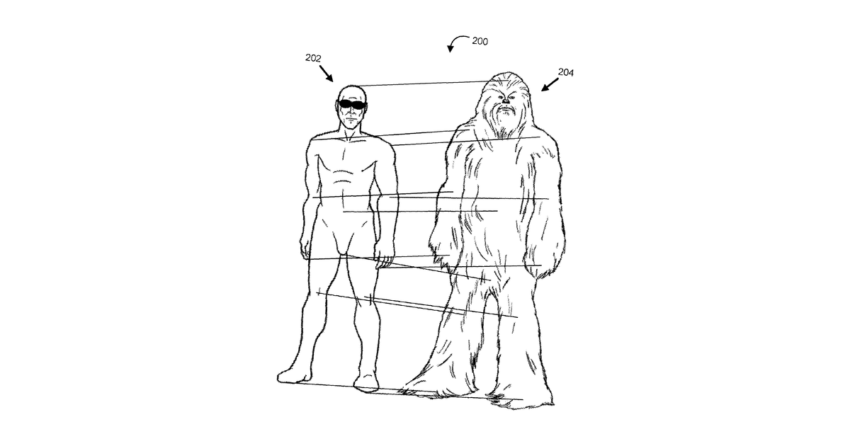 Patent drawing for Systems and methods for utilizing a living entity as a marker for augmented reality content