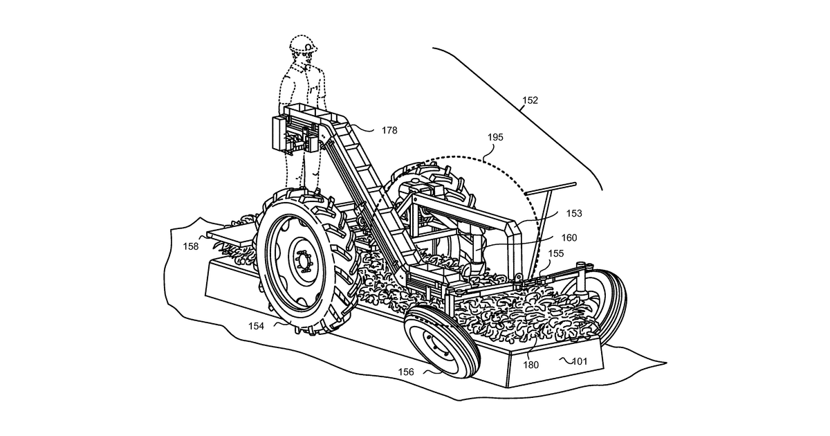 Patent drawing for Harvester with automated targeting capabilities