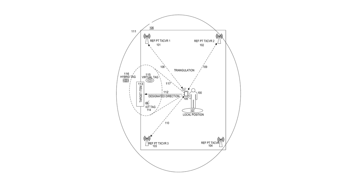 Patent drawing for Methods and apparatus for secure persistent location based digital content associated with a two-dimensional reference