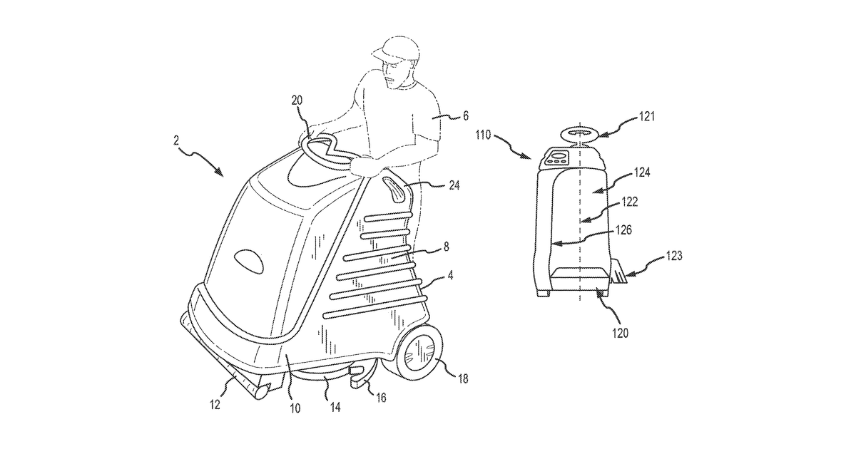 Patent drawing for Floor treatment apparatus