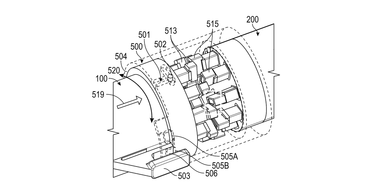 Patent drawing for Magnetic connector for steerable medical device