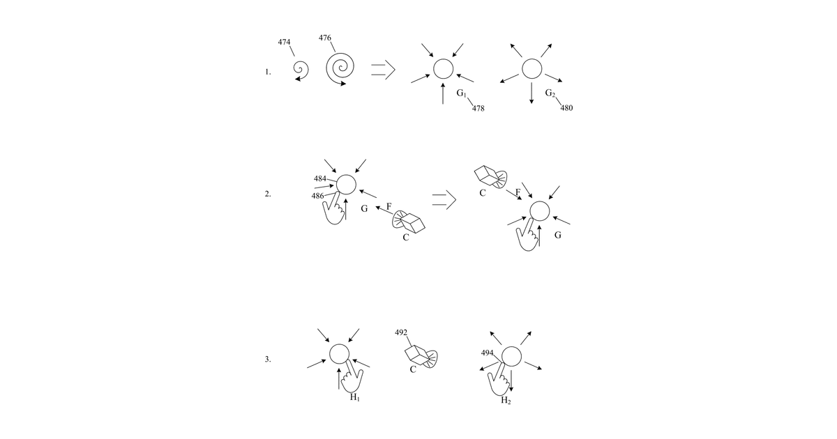 Patent drawing for User-defined virtual interaction space and manipulation of virtual cameras with vectors