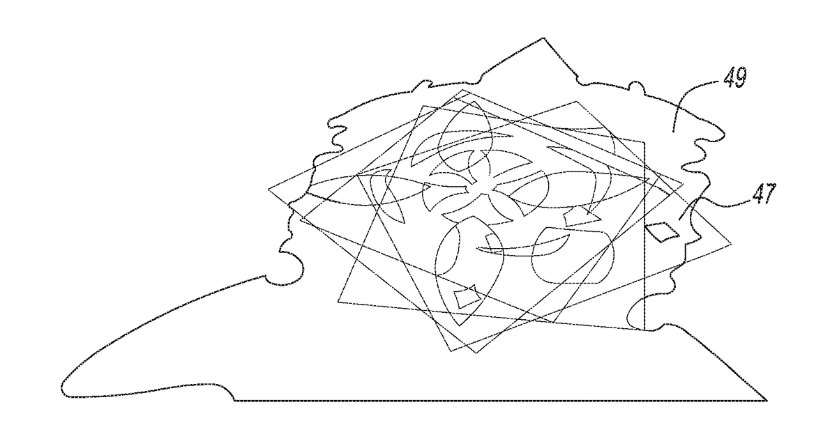 Patent drawing for Cellophane cut out kits for optical art