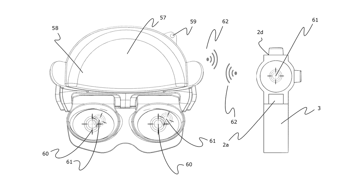 Patent drawing for AR/XR headset for military medical telemedicine and target acquisition