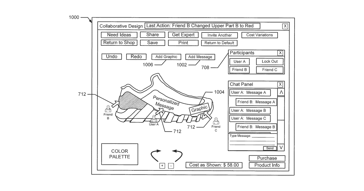 Patent drawing for Collaborative activities in on-line commerce