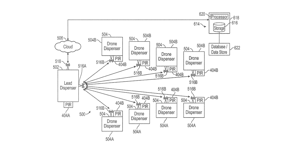 Patent drawing for Dispensing and monitoring systems and methods
