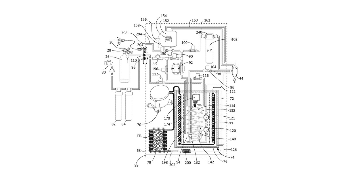 Patent drawing for Water dispensing station