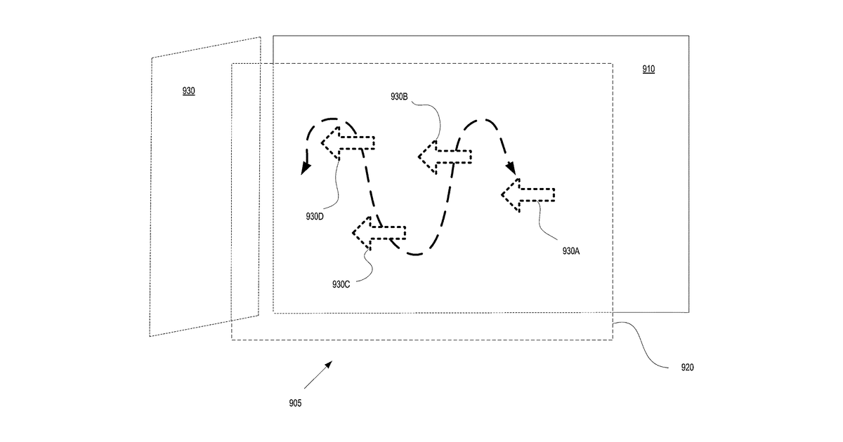 Patent drawing for Method and system for directing user attention to a location based game play companion application