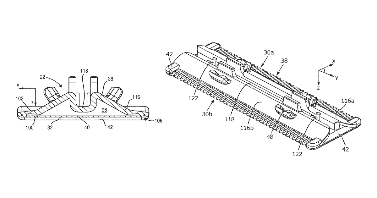 Patent drawing for Blade set, hair cutting appliance, and related manufacturing method