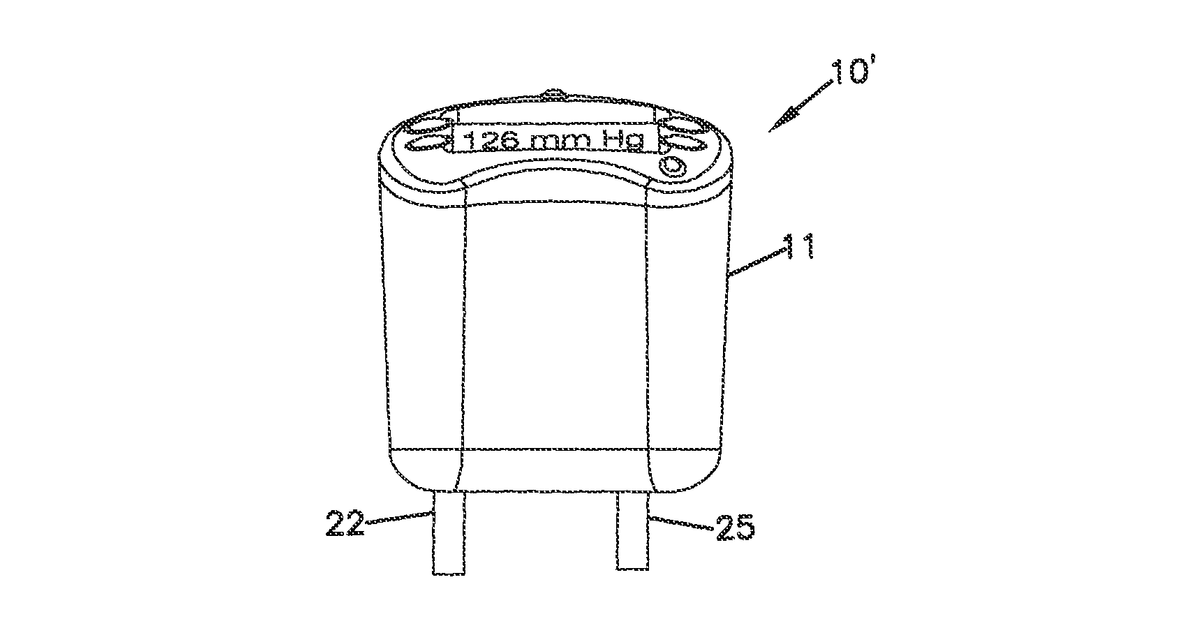 Patent drawing for Negative pressure wound treatment device, and methods