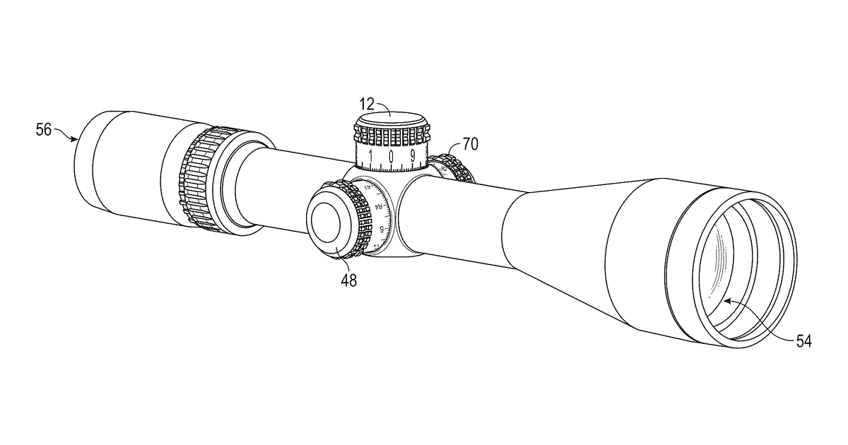 Patent drawing for Viewing optic with an integrated display system