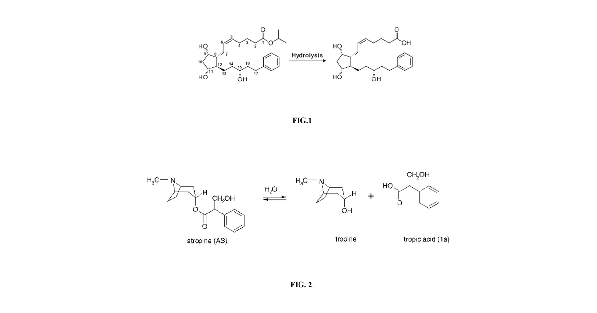 Patent drawing for Contact lenses including medicaments and methods of making and using same including stabilizers of labile components such as drugs