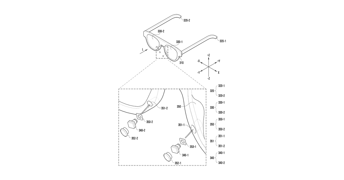 Patent drawing for Wearable electronic device including small camera