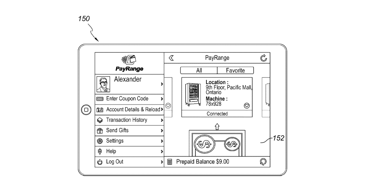 Patent drawing for Method and system for presenting representations of payment accepting unit events