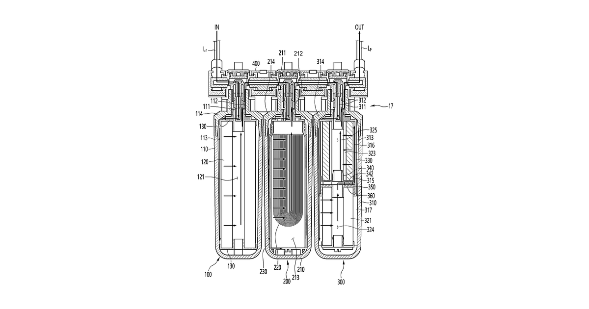Patent drawing for Filter module for water dispensing device