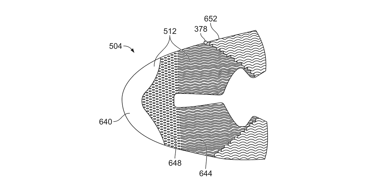 Patent drawing for Article of footwear having a textile display system