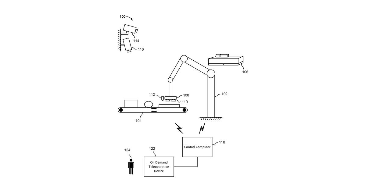 Patent drawing for Robotic palletization system with variable conveyor height